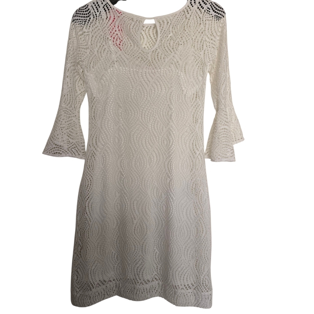 NWT Lilly Pulitzer Fontaine Flowing Leaf Elegant White Lace Dress - Picture 2 of 4